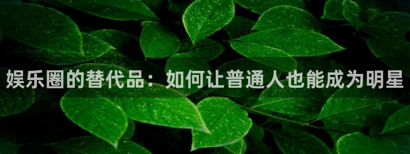南宫大舞台：娱乐圈的替代品：如何让普通人也能成为明星